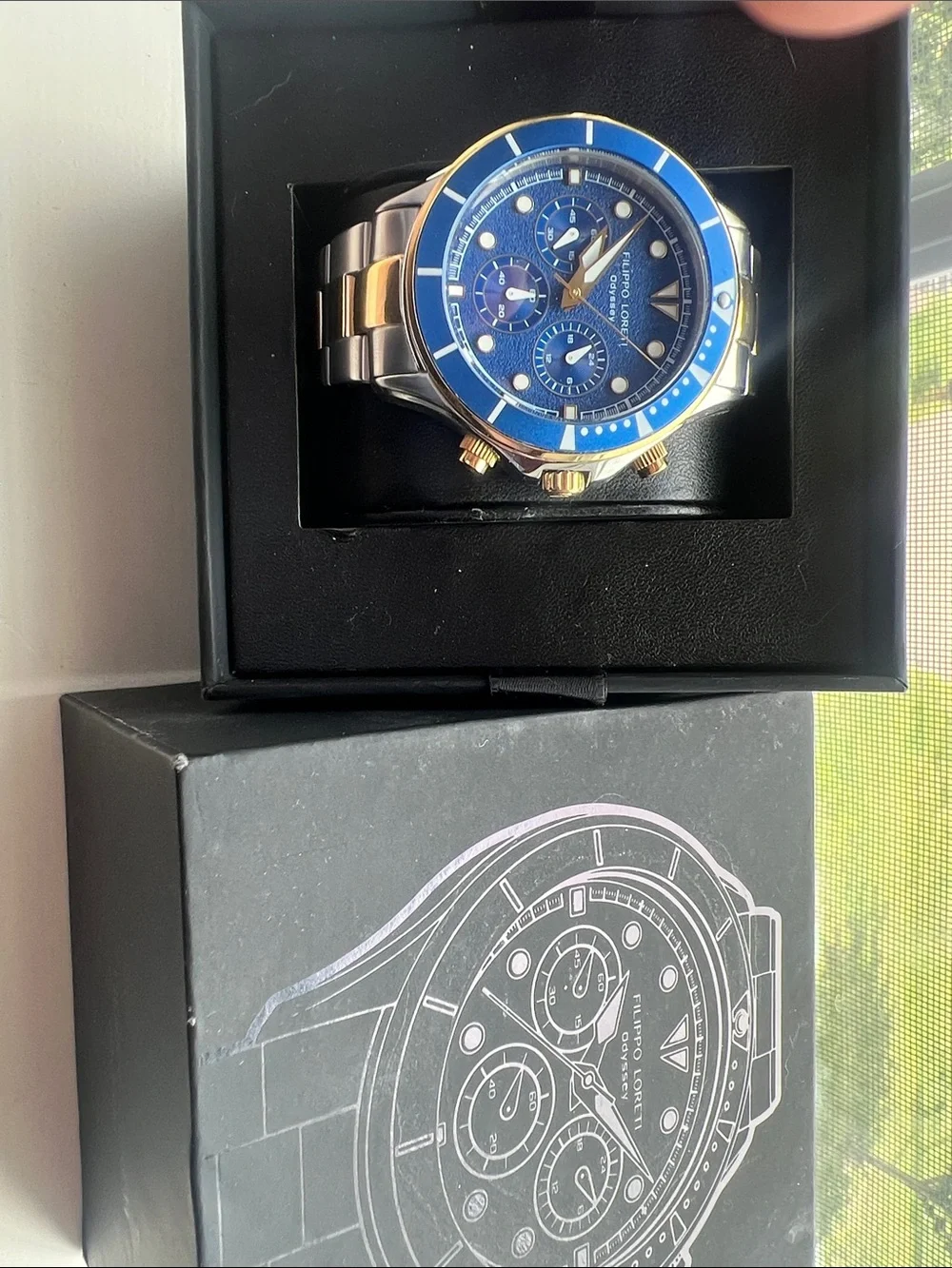 Filippo Loreti Odyssey Two Tone Gold Blue Watch